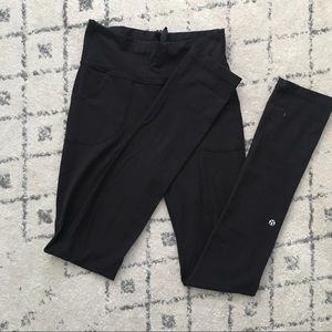 Long, high waisted Lululemon skinny will leggings